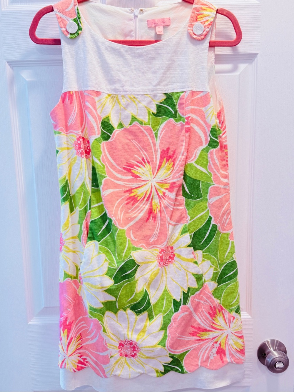 EUC Lilly Pulitzer Women’s Floral Sundress in Pink, Green & White 🌺